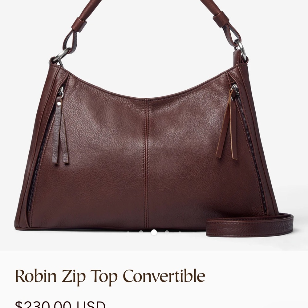 Robin Zip Top Brown Bag